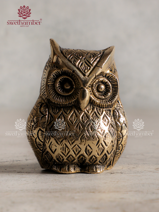 Decorative Brass Owl Statue for Home Décor