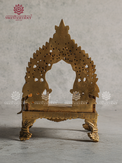 Traditional Brass Peeta with Prabhavali for Idol Placement
