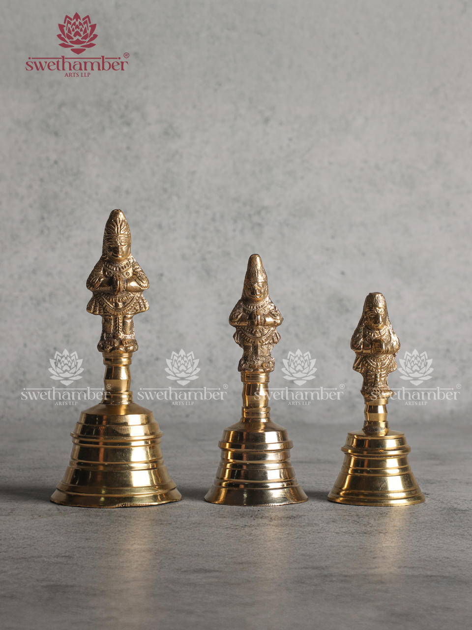 Traditiona Brass Hanuman Hand Bell – Hindu Ritual Bell