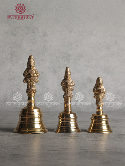 Traditiona Brass Hanuman Hand Bell – Hindu Ritual Bell