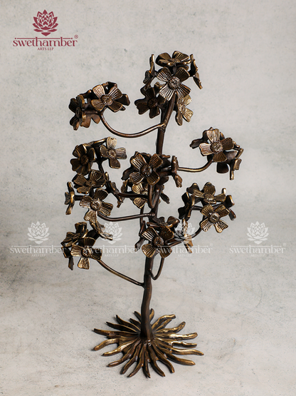 Brass Bunch of Flowers Stand – Decorative Floral Showpiece
