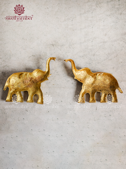 Brass Goddess Lakshmi with Elephants Wall Décor / Pooja Room Decor