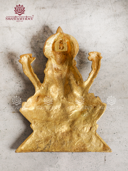 Brass Goddess Lakshmi with Elephants Wall Décor / Pooja Room Decor