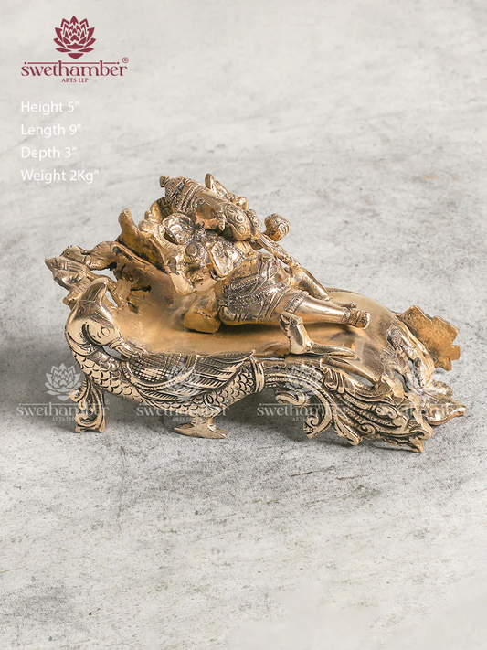 Brass Diwan Ganesha Murti Reclining