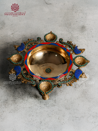 Decorative Deepak Urli with Bells for Entrance & Pooja