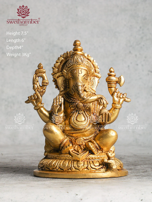 Brass Dancing Ganesh With Back Arch