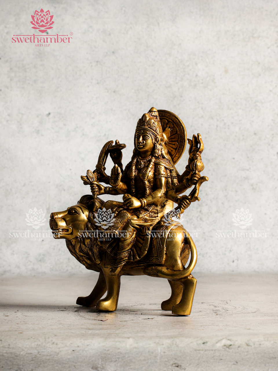 Divine Brass Goddess Durga Murti