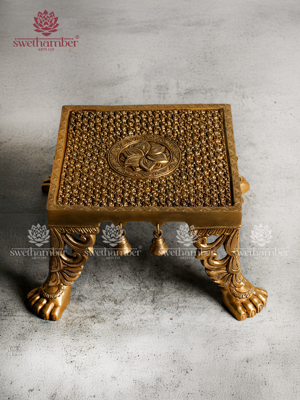 Traditional Brass Pedestal Stand for Pooja & Spriritual Decor