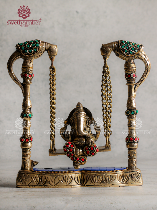 Brass Ganesha on Jhula Idol