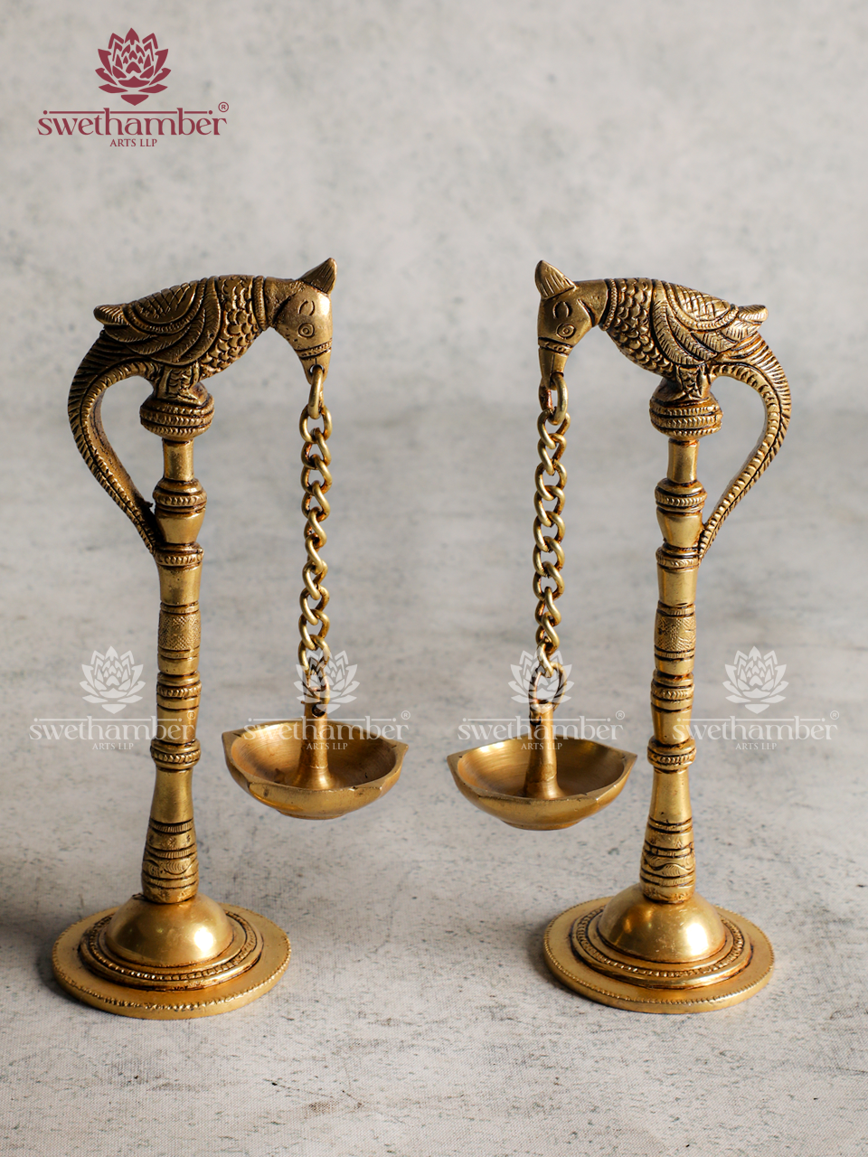 Brass Parrot Deepa Pair
