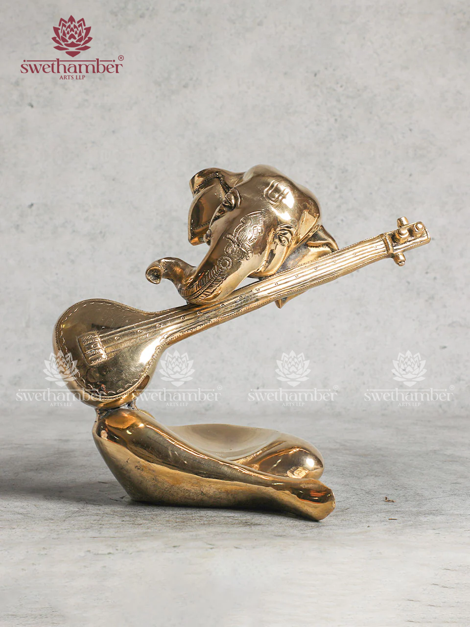 Modern Brass Veena Ganesha For Home Decor