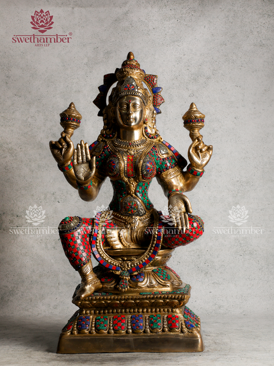 Goddess Lakshmi Brass Idol | Devi Lakshmi Murti for Wealth & Prosperity