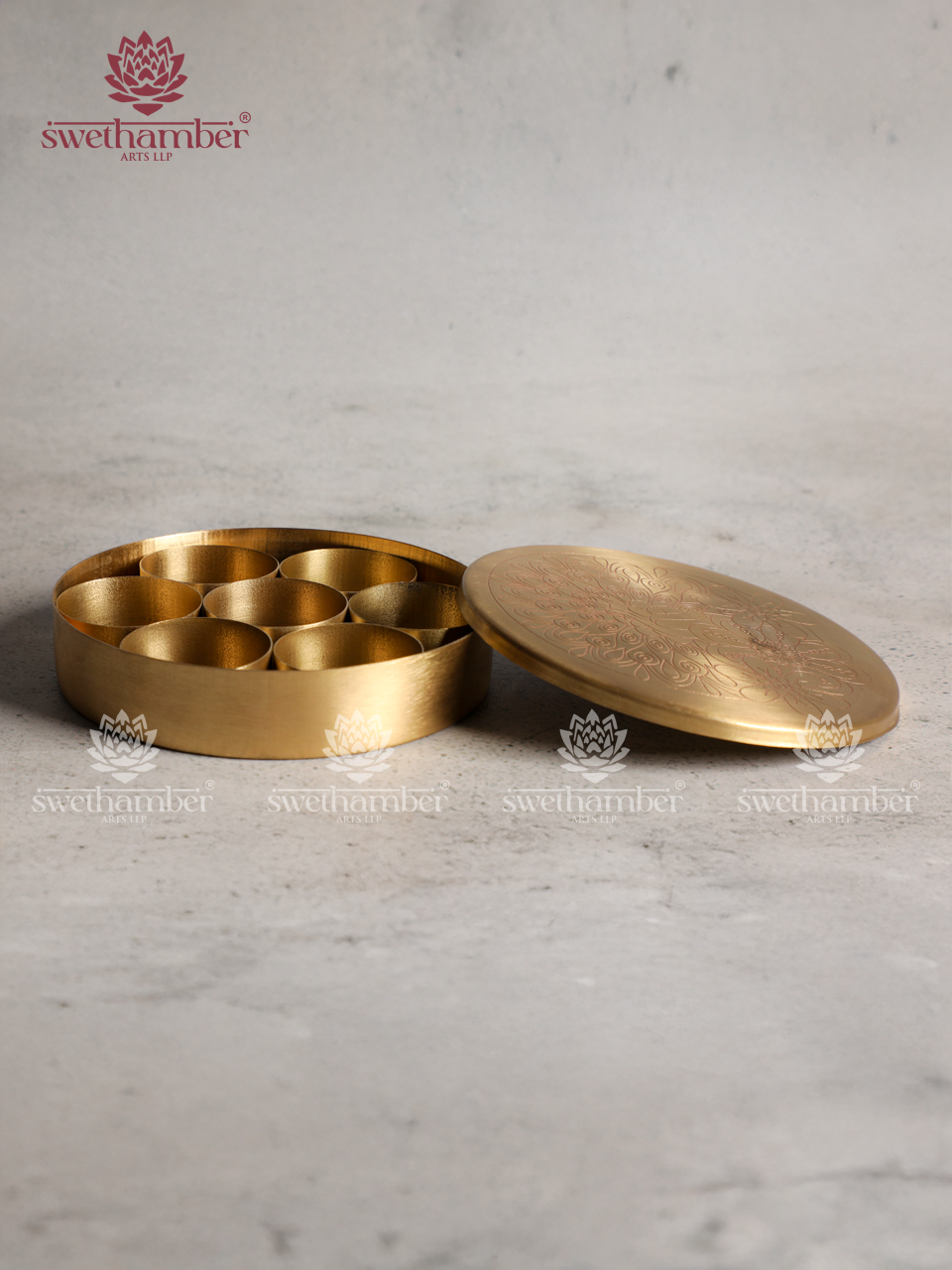 Antique Finish Brass Dibbi for Pooja, Kitchen & Gifting