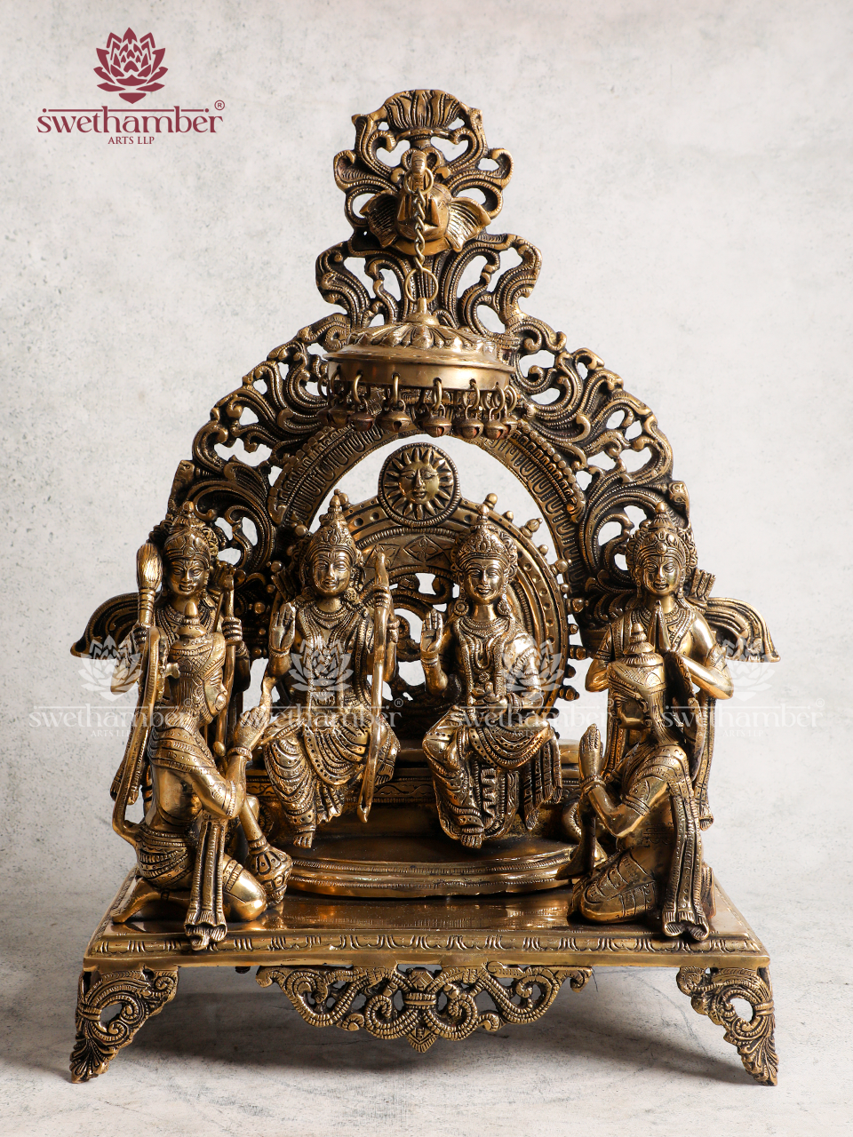 Shri Ram Darbar Idol in Brass | Divine Ayodhya Ram Parivar Statue