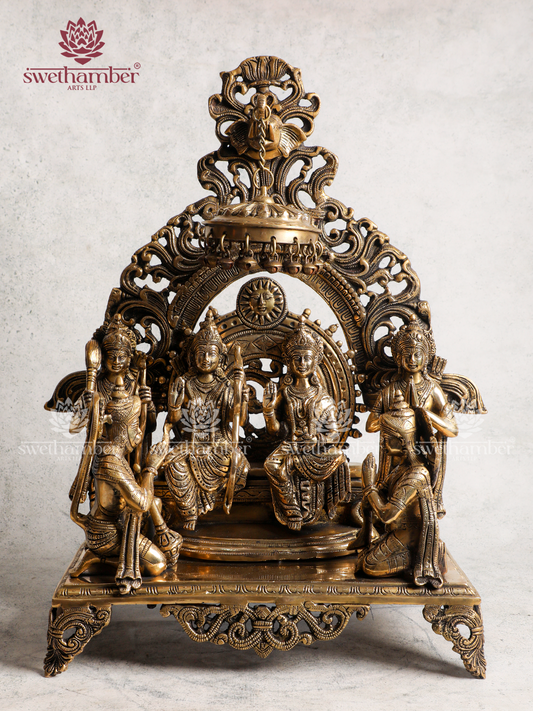 Shri Ram Darbar Idol in Brass | Divine Ayodhya Ram Parivar Statue