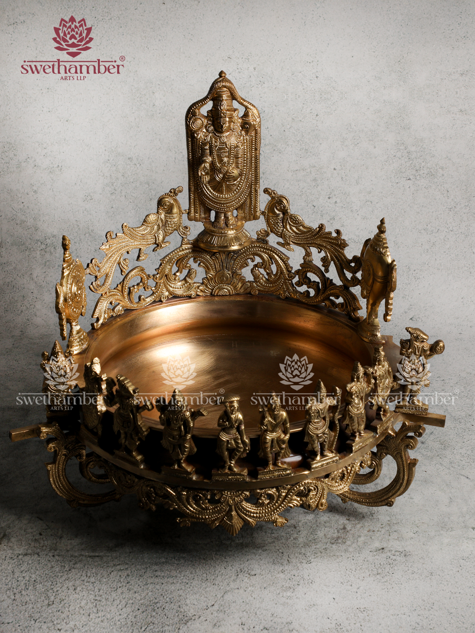 Premium Bronze Urli with Dasavatar & Lord Balaji | Spiritual Home Décor