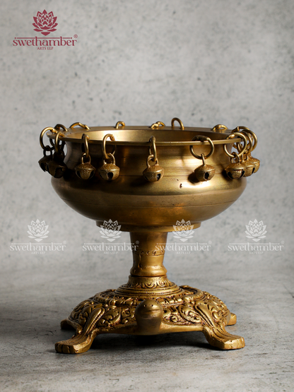 Brass Urli on Tortoise | Handcrafted Vastu Decorative Urli