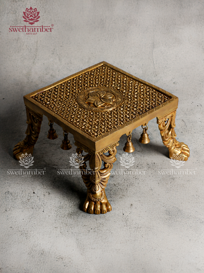 Traditional Brass Pedestal Stand for Pooja & Spriritual Decor