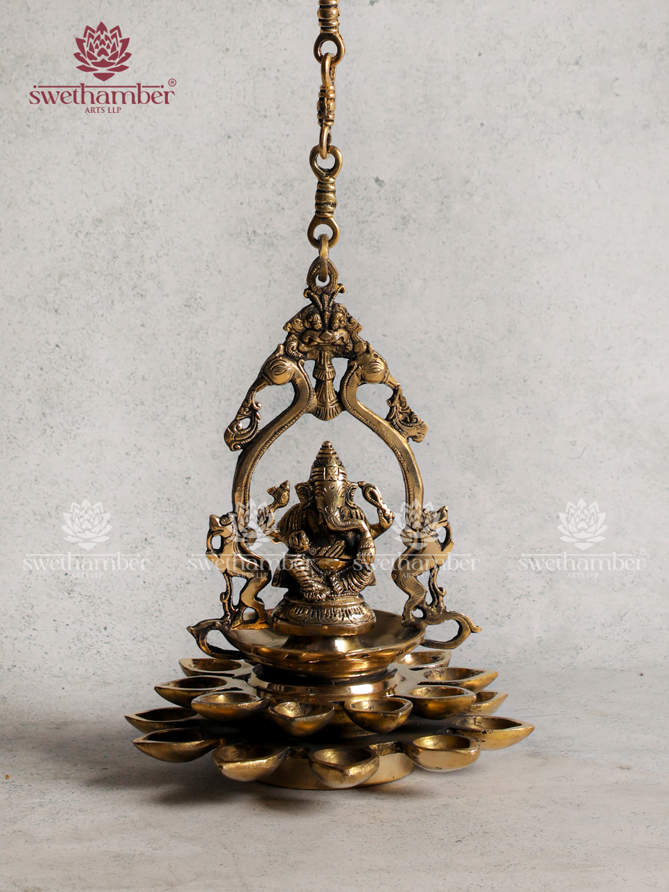 Ganesha Hanging Deepa Brass Lamp | Diwali & Temple Décor