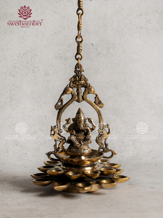 Ganesha Hanging Deepa Brass Lamp | Diwali & Temple Décor