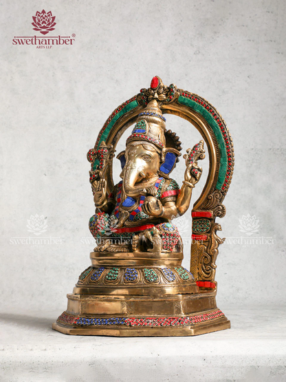 Premium Brass Ganpati Idol – Vastu Ganesha for Wealth, Success & Prosperity