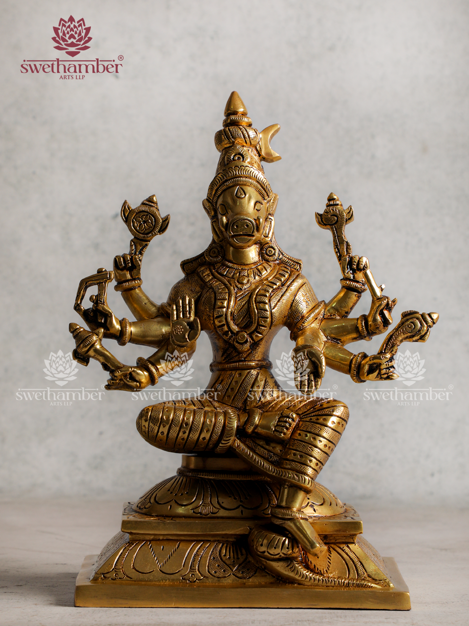 Traditional Brass Varahi Amman Statue – Religious Gift