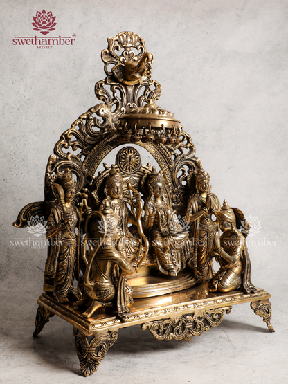 Shri Ram Darbar Idol in Brass | Divine Ayodhya Ram Parivar Statue