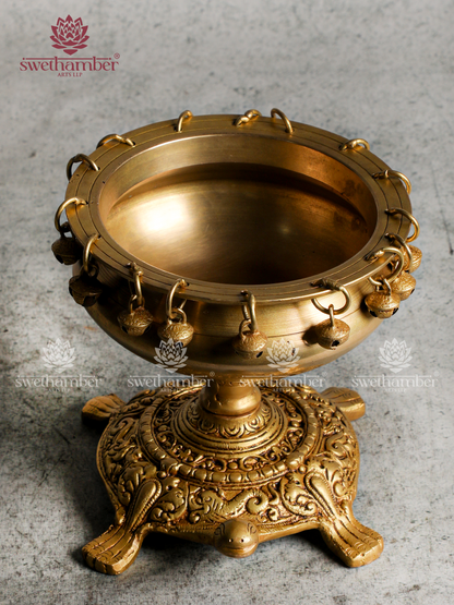 Brass Urli on Tortoise | Handcrafted Vastu Decorative Urli