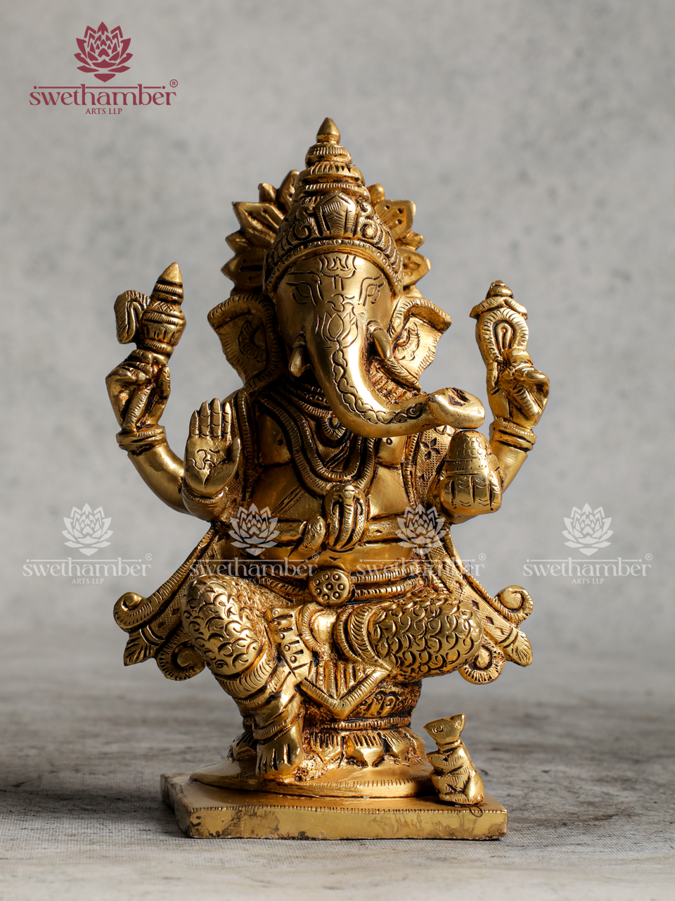 Small Size Brass Ganesha Idol for Pooja & Gifting