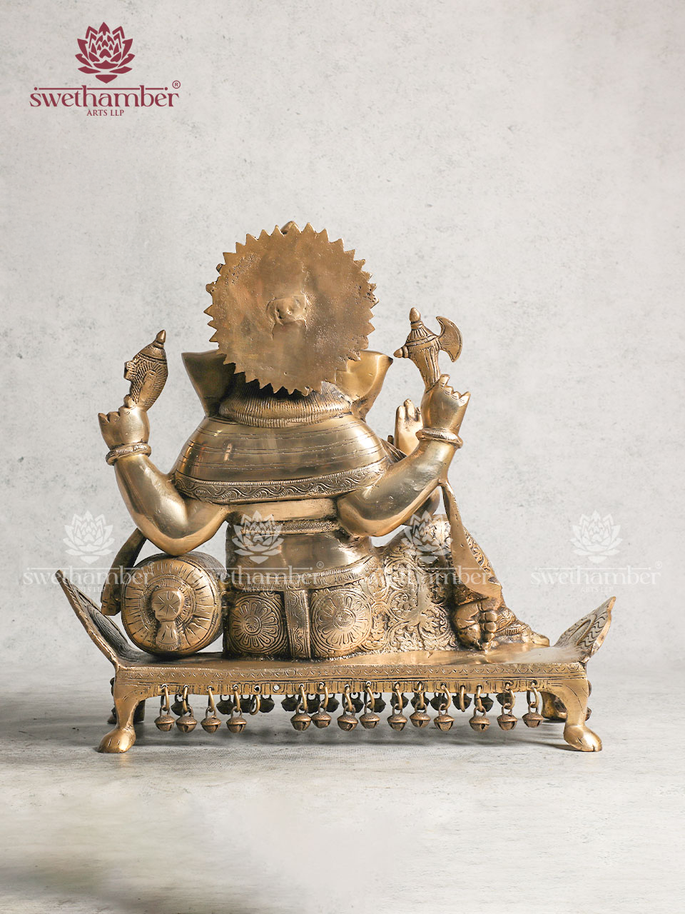 Unique Brass Diwan Ganesha Statue