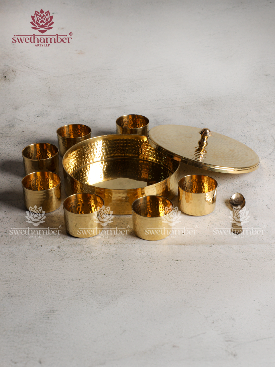 Premium Brass Masala Dabba with Lid for Home & Gifting