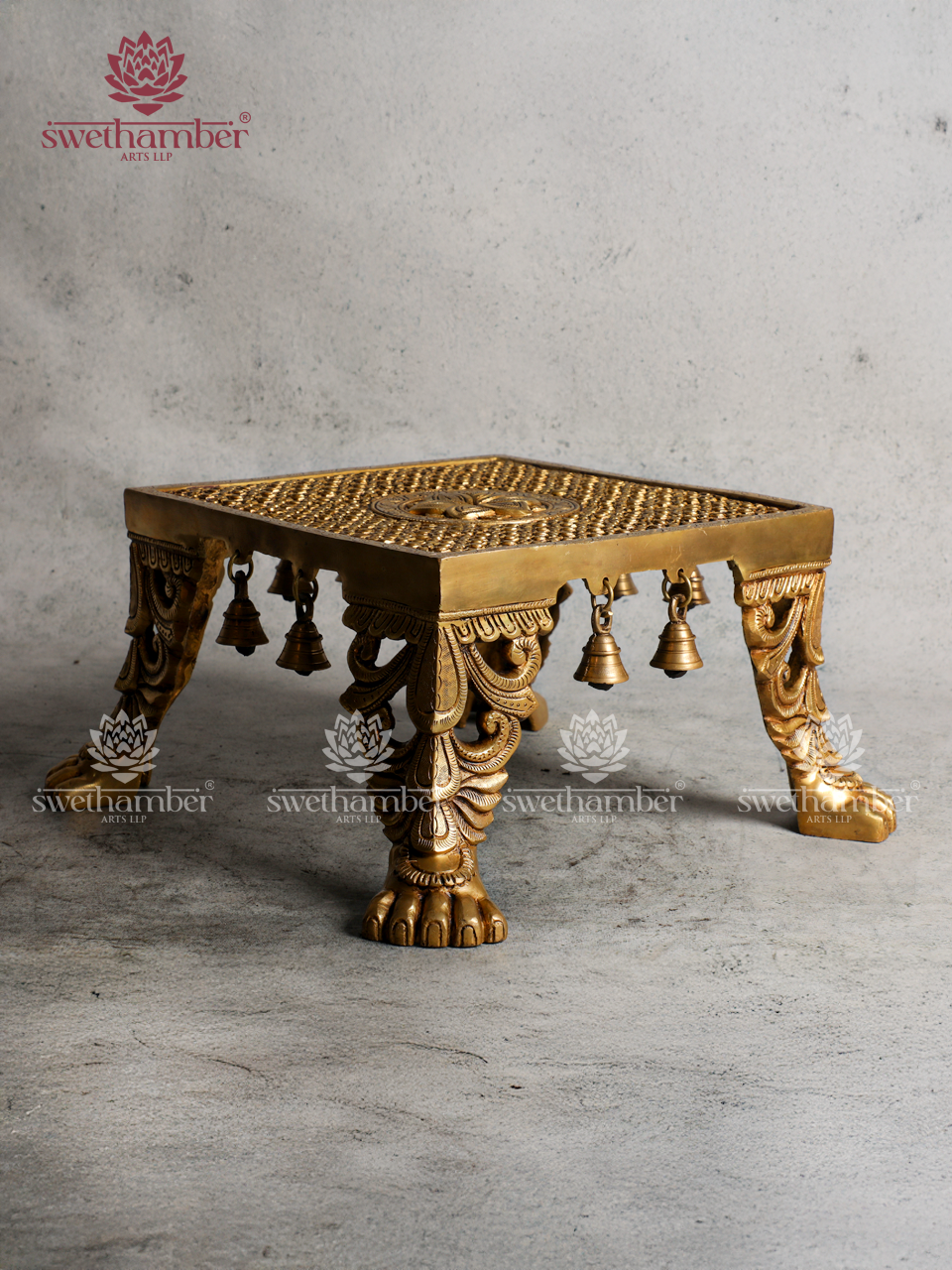 Traditional Brass Pedestal Stand for Pooja & Spriritual Decor