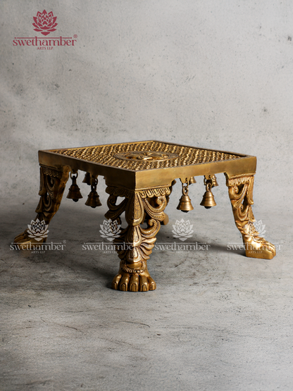 Traditional Brass Pedestal Stand for Pooja & Spriritual Decor
