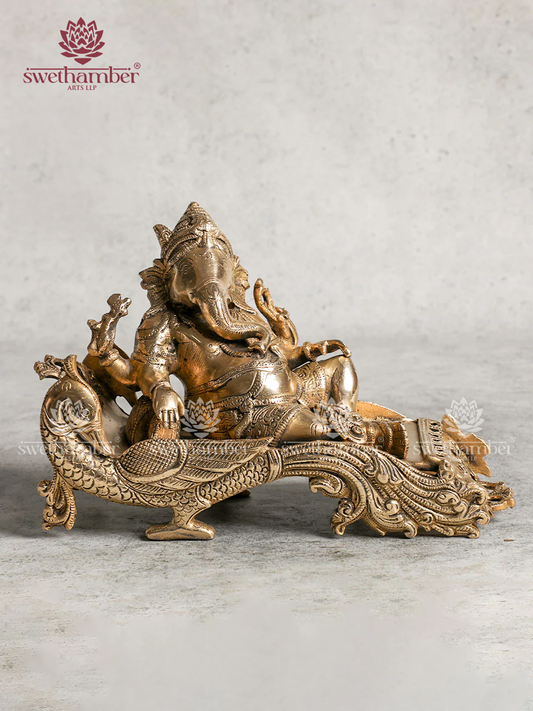 Brass Diwan Ganesha Figurine