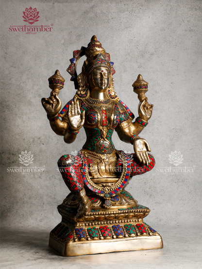 Goddess Lakshmi Brass Idol | Devi Lakshmi Murti for Wealth & Prosperity