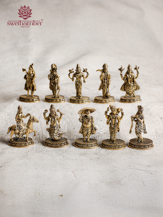 Small Dashavatar of Lord Vishnu | Lightweight Brass Murti