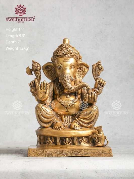 Brass Asta Ganesha Idol