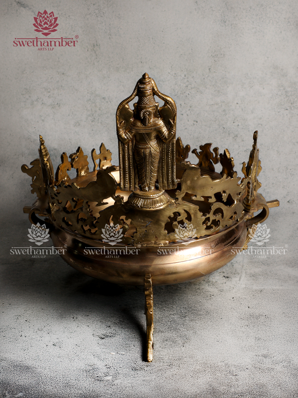 Premium Bronze Urli with Dasavatar & Lord Balaji | Spiritual Home Décor