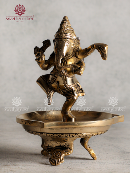 Brass Lord Ganesha Oil Diya Lamp
