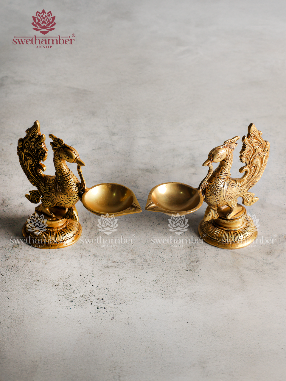 Decorative Peacock Deepa Lamp Set