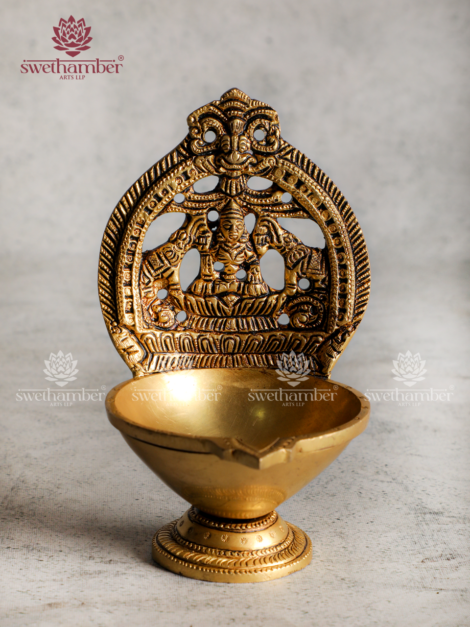 Brass Lakshmi Gaj Deepa – Prosperity Oil Lamp