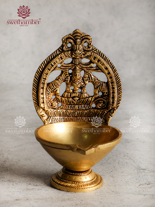 Brass Lakshmi Gaj Deepa – Prosperity Oil Lamp