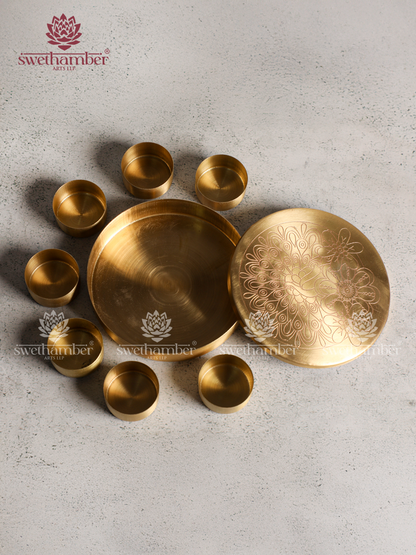 Antique Finish Brass Dibbi for Pooja, Kitchen & Gifting
