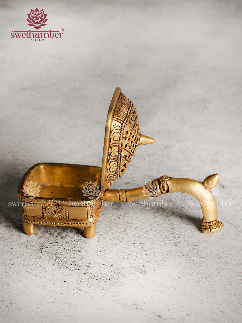 Traditional Brass Dhoop Aarti Holder