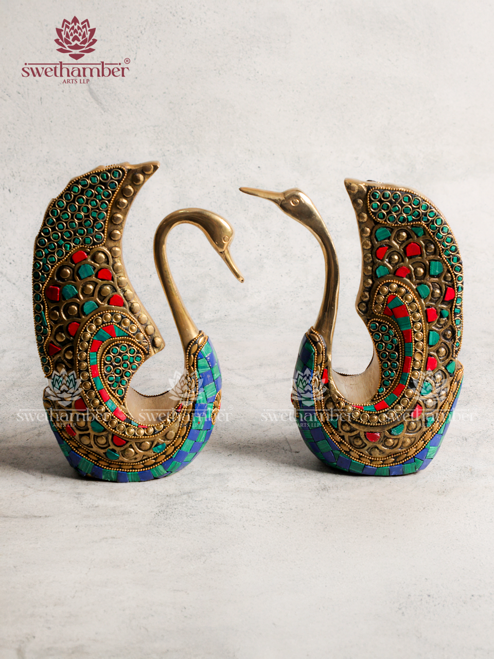 Brass Swan Set Pair for Home Décor | Symbol of Love & Harmony
