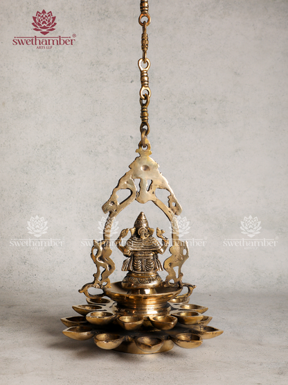 Ganesha Hanging Deepa Brass Lamp | Diwali & Temple Décor