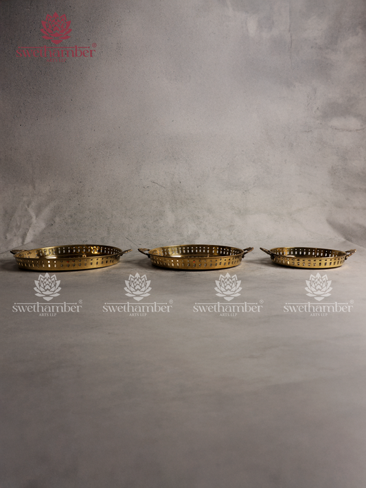 Traditional Brass Decorative Tray for Festive Gifting