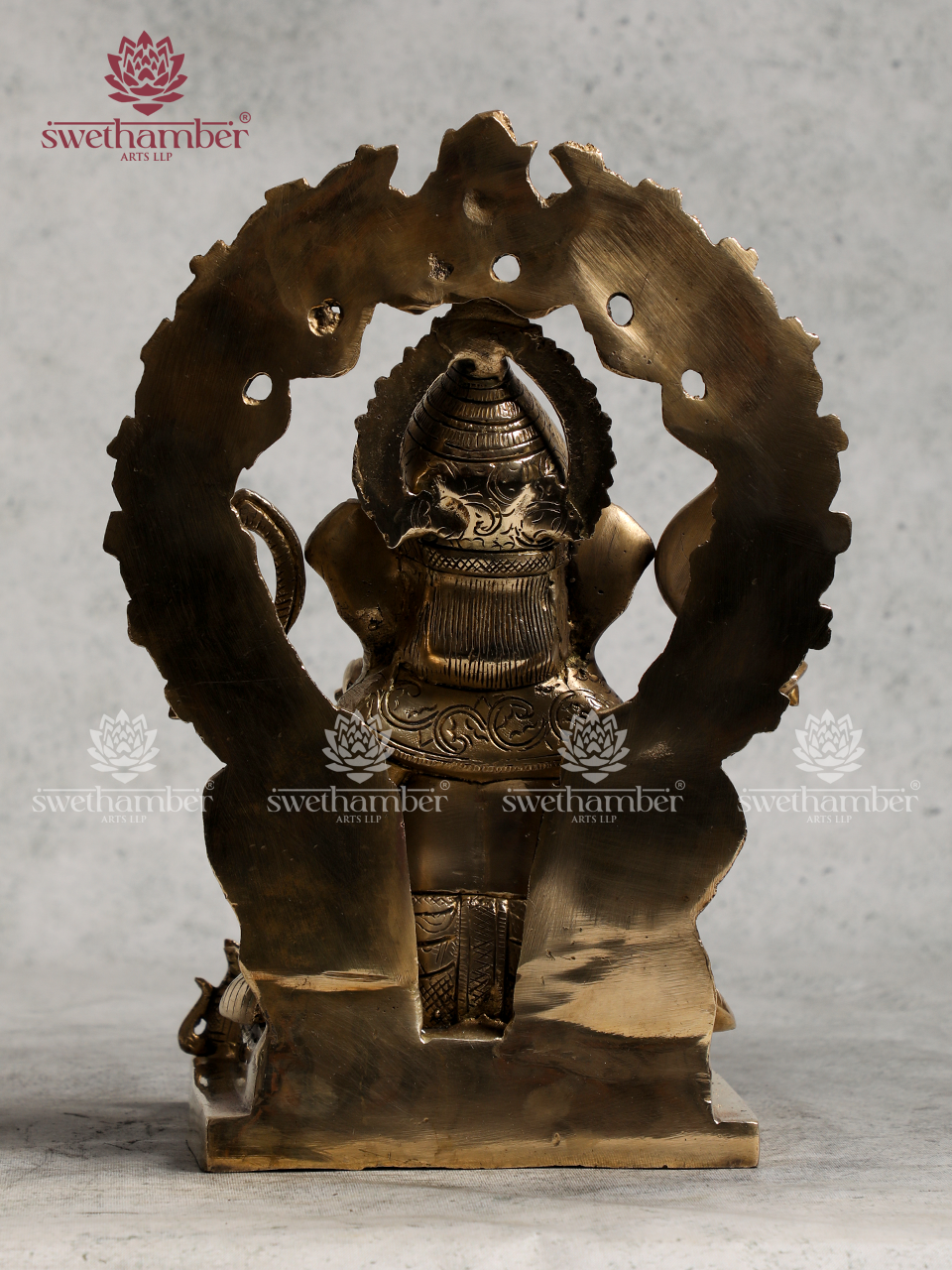Spiritual Padmasana Ganesha Statue With Arch for Pooja & Gifting