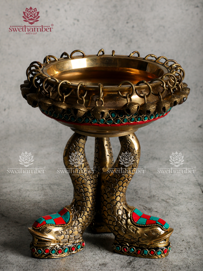 Brass Fish Leg Urli Bowl | Premium Pooja & Entrance Décor