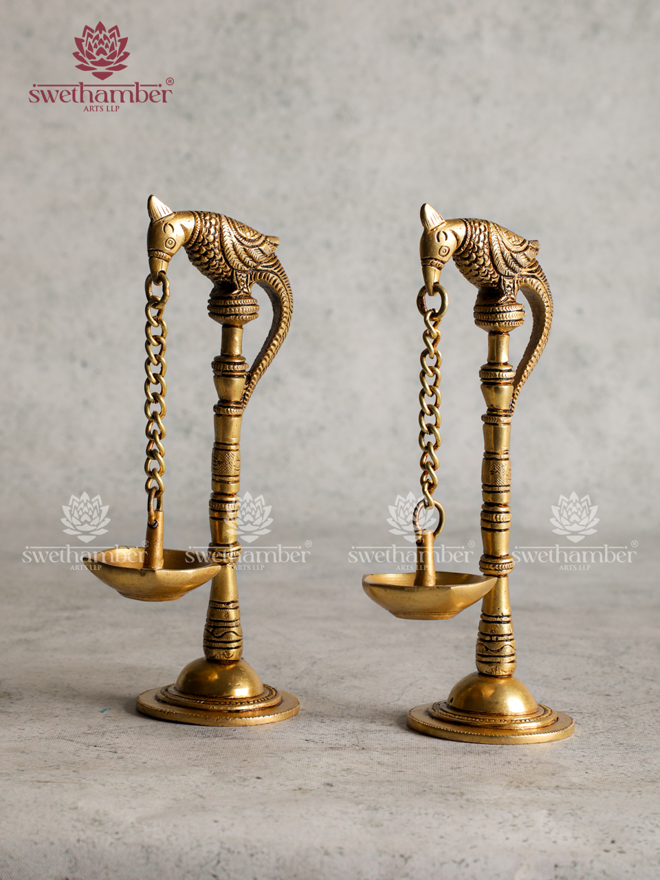 Brass Parrot Deepa Pair
